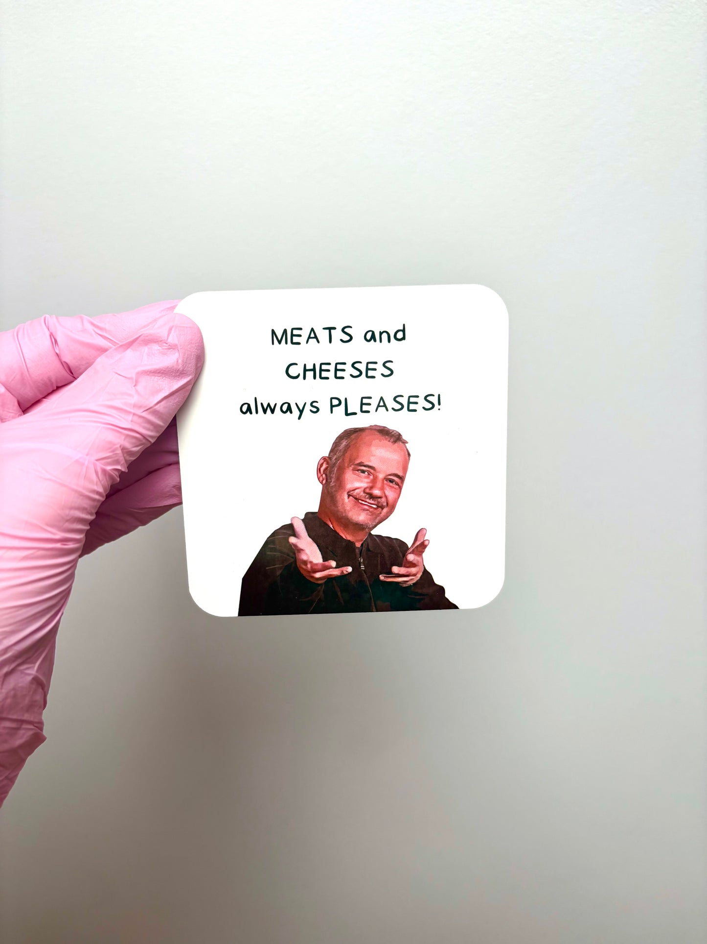 Meats and Cheeses Funny Coaster, Birthday Gift, Funny Coaster, Novelty Coaster, Funny Gift, Friendship Gift, Thank You Gift.
