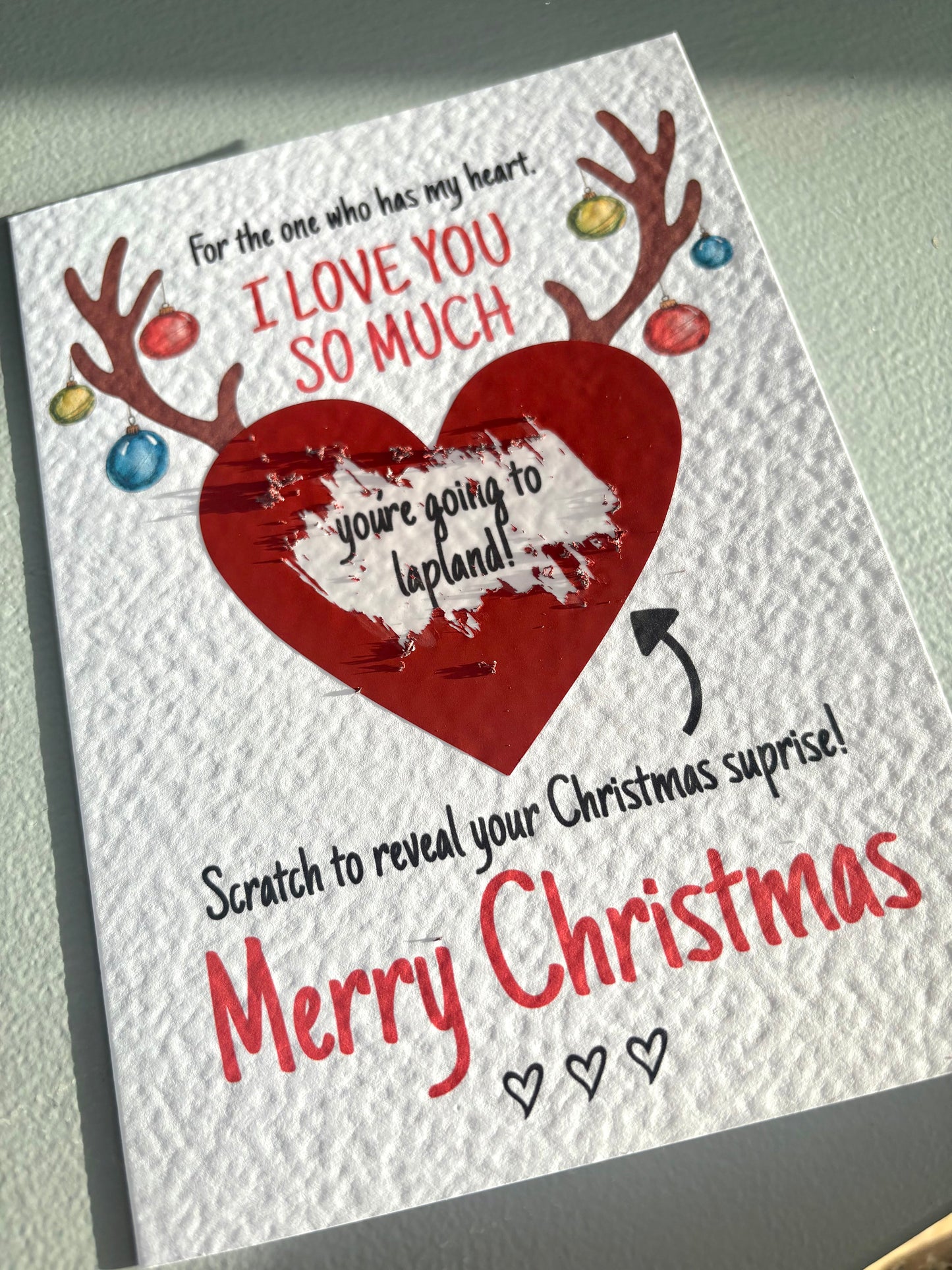 Christmas Surprise Scratch Card, Gift Reveal, Surprise Greeting Card, Surprise Trip, Holiday, Birthday Gift For Partner, Loved One.