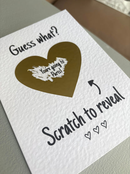 Birthday Surprise Scratch Card, Gift Reveal, Surprise Greeting Card, Birthday Card, Surprise Trip, Holiday, Birthday Gift