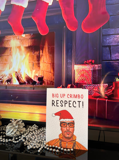 Funny Christmas Card: Funny Big Up Crimbo Festive Greeting Card