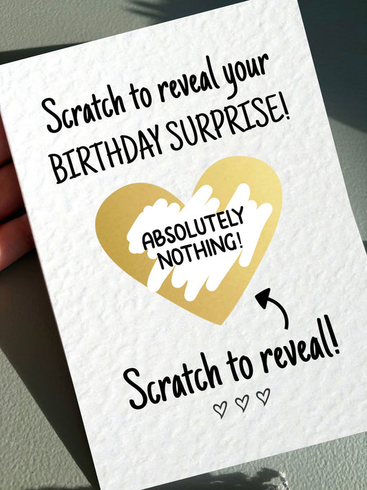 Funny Birthday Surprise Scratch Card, Cheeky Gift Reveal Greeting Card, Birthday Card,  Rude Birthday Gift For BoyFriend, Partner, Husband