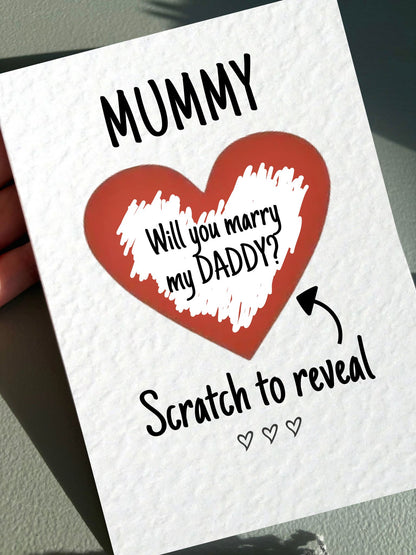 Will You Marry My Daddy Scratch To Reveal Surprise For Mum Proposal Card - Engagement Card