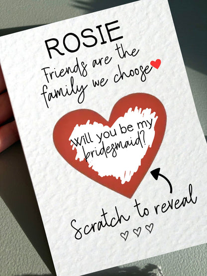 Will You Be My Bridesmaid Scratch Off Card Bridesmaid Scratch Wedding Card, Maid Of Honour Scratch Surprise Reveal Luxury Card