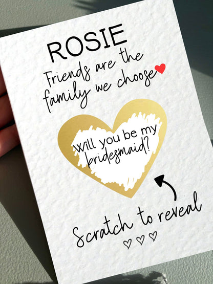 Will You Be My Bridesmaid Scratch Off Card Bridesmaid Scratch Wedding Card, Maid Of Honour Scratch Surprise Reveal Luxury Card