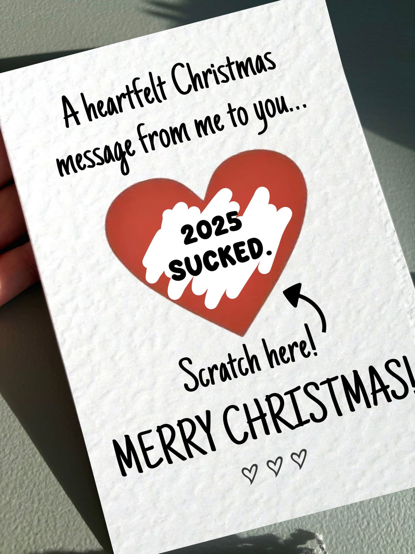 Funny Christmas Surprise Scratch Card, Gift Reveal, Surprise Greeting Card,Christmas Card, Surprise Trip, Holiday, 2025 Sucked