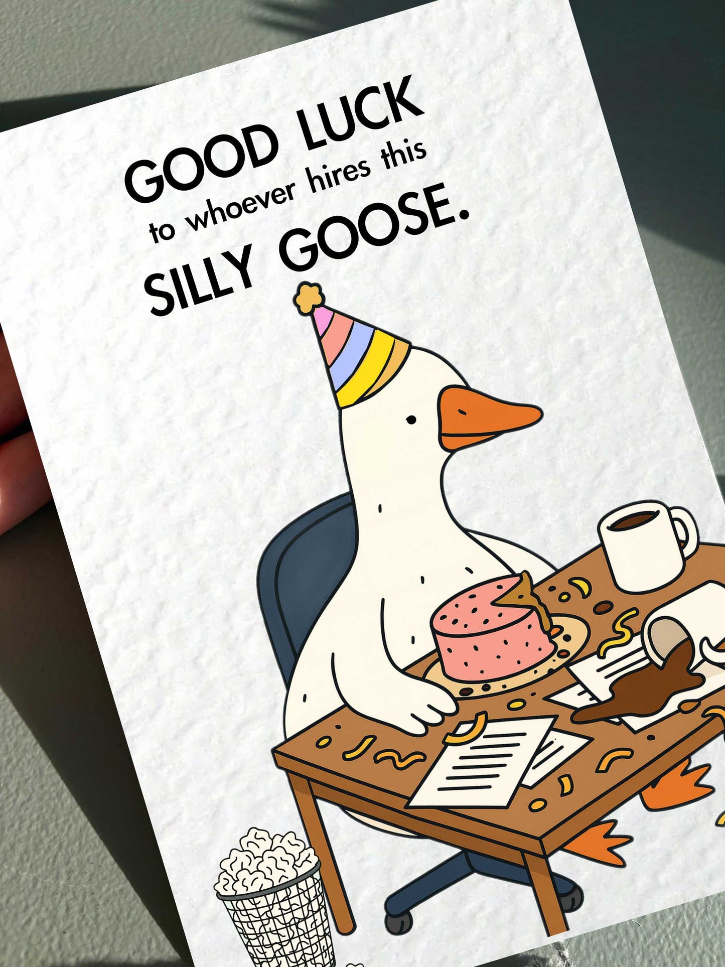 Good Luck Goose Congratulations Work Colleague Card: Humorous Well Done New Job Greeting Card