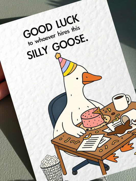 Good Luck Goose Congratulations Work Colleague Card: Humorous Well Done New Job Greeting Card