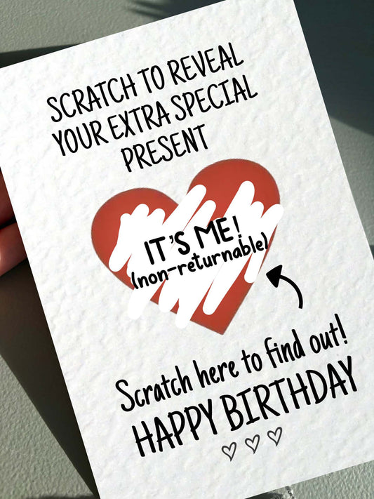 Funny Birthday Surprise Scratch Card, Cheeky Gift Reveal Greeting Card, I'm The Gift,Rude Birthday Gift For BoyFriend, Brother Partner