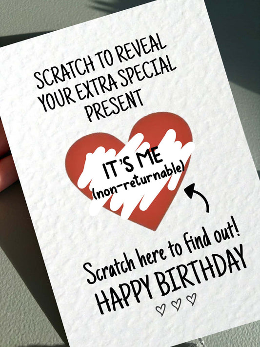 Funny Birthday Surprise Scratch Card, Cheeky Gift Reveal Greeting Card, I'm The Gift,Rude Birthday Gift For BoyFriend, Brother Partner