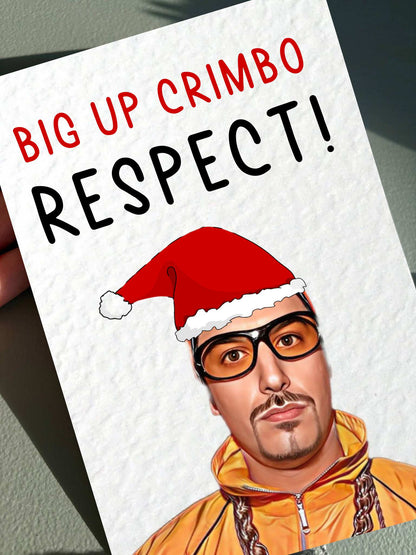 Funny Christmas Card: Funny Big Up Crimbo Festive Greeting Card