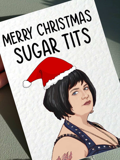 Nessa Greeting Card - Merry Christmas Sugar Tits - Humorous - Gavin and Stacey