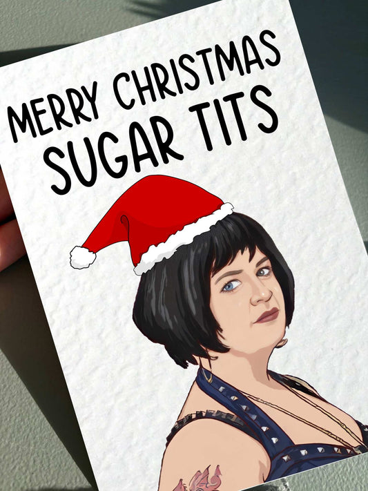 Nessa Greeting Card - Merry Christmas Sugar Tits - Humorous - Gavin and Stacey