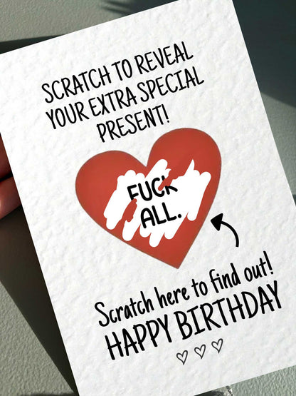 Funny F ALL Birthday Surprise Scratch Greeting Card, Cheeky Gift Reveal, Rude Gift For BoyFriend, Partner, Friend, Sibling