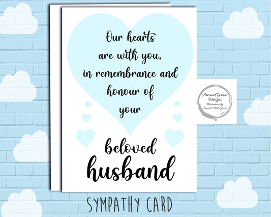 Sympathy Card For Husband - Bereavement Card - Death Anniversary - Grieving - Birthday In Heaven - Deepest Sympathy - Thinking Of You