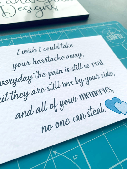 Bereavement Card - Death Anniversary - Memory Card - Birthday In Heaven - Sympathy - Thinking Of You - Loved One's Passing