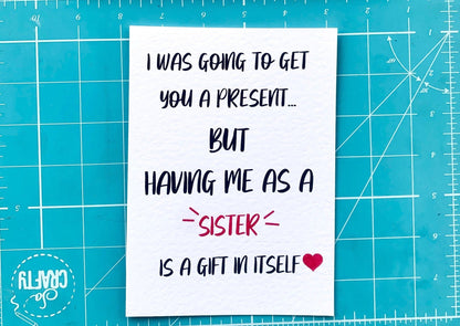 Birthday Card From Sister, Funny Greeting Card For Brother or Sister, Card For Sibling, Humorous Birthday Card, Best Friend Gift- Brother