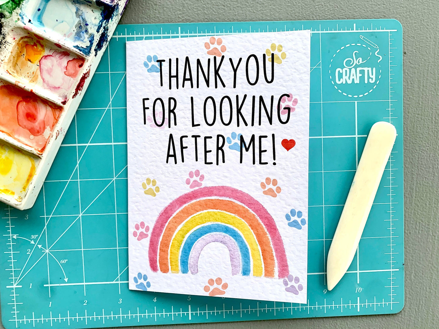 Dog Thank You Card, Thank You For Looking After Me Greeting Card