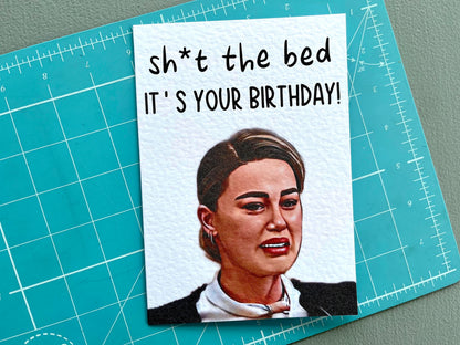 Amber Heard Greeting Card - Happy Birthday - Shit The Bed - Humorous Card