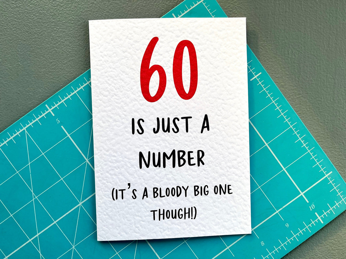 Funny Birthday Card - 60 Is Just A Number - 60th Birthday Card