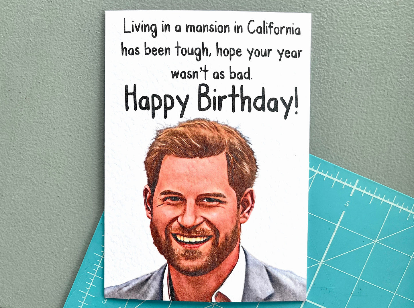 Prince Harry Birthday Greeting Card - Funny Royal Family Card-  Meghan Markle - Royal Family Drama - Rude Card