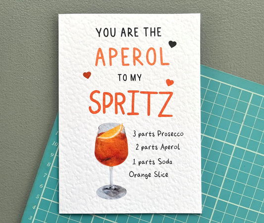 Birthday Card For Friend - Aperol Spritz -  Kind Greeting Card - Best Friend Card - Cocktails - Sparkle - Card For Loved One