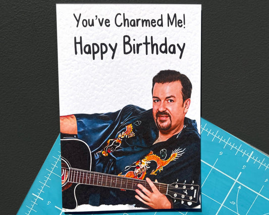 David Brent Greeting Card -  Ricky Gervais-  The Office-  Funny Card - Famous Comedy Show - Famous Actor