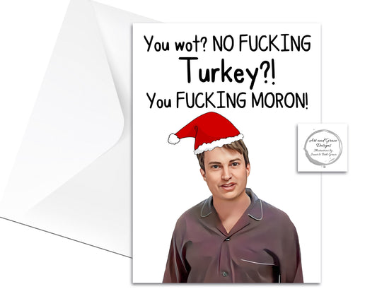 Peep Show Christmas Card - Mark Corrigan - Jez Forgets The Turkey Card - Funny Rude Christmas Greeting Card
