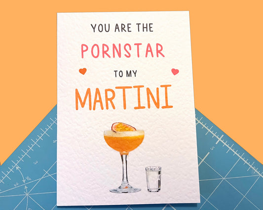 Birthday Card For Friend - Pornstar Martini-  Kind Greeting Card - Best Friend Card - Cocktails - Card For Loved One