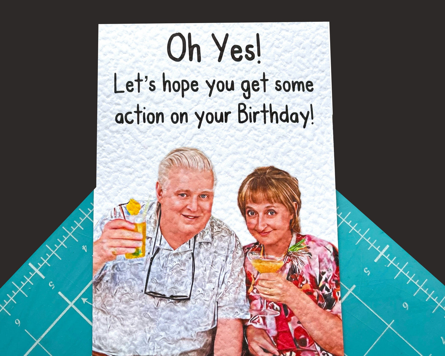 Benidorm Greeting Card - Jacqueline and Donald- Humorous Card- Funny Couple