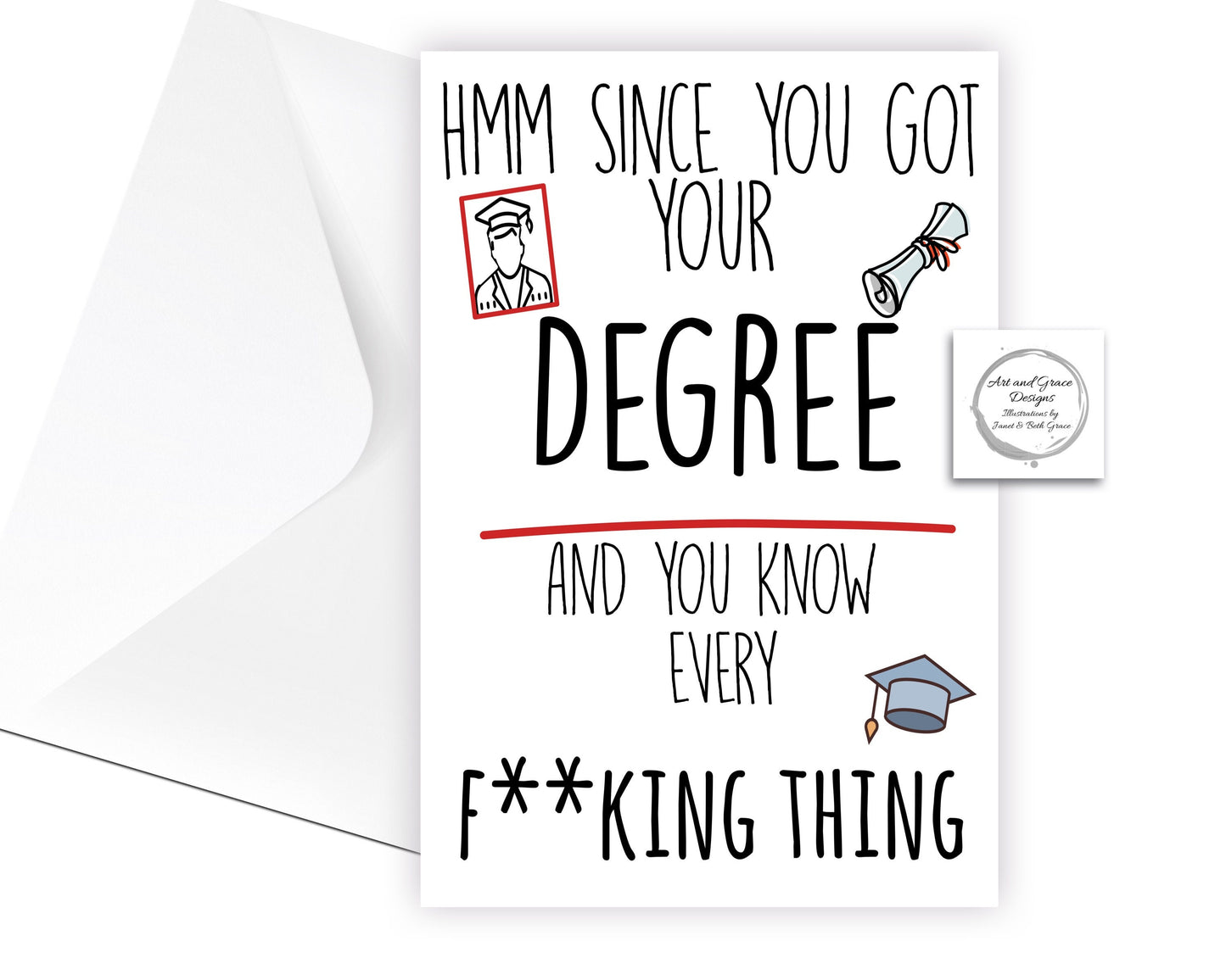 Graduation Card - Congrats On Getting Your Degree, Stay Safe, Thoughtful Well Done Card, Proud Of You Card