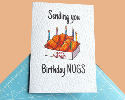 Chicken Nugget Card -Nugget Lover Card - Birthday Card For Best Friends - Sending You Birthday Nugs