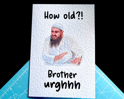 Brother Urgh Birthday Card, How Old? , Brother Eww, What’s that Brother, Meme Card, Funny Card, Birthday Card, Old Card, Rude