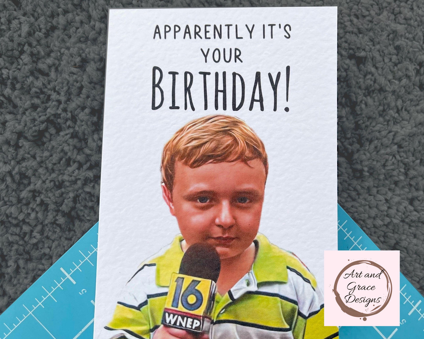 Apparently Meme Kid Birthday Greeting Card - Happy Birthday - Apparently It's Your Birthday- Humorous Card - Funny