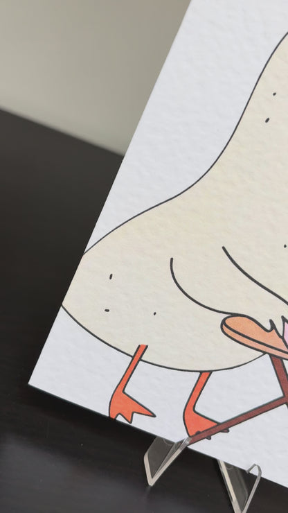 Funny Goose Birthday Card: New Home Greeting Card, Funny Silly Goose