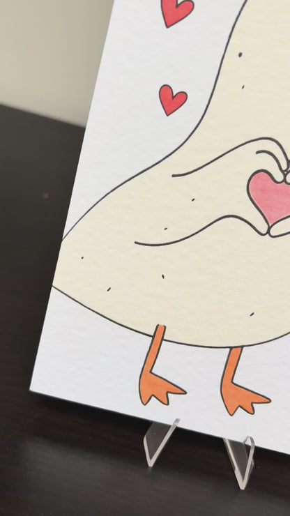 Cute Goose Birthday Card: You Make My Heart Go Honk Greeting Card Design, Card For Partner, Girlfriend, Boyfriend