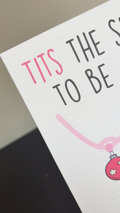 Rude Christmas Card - Funny Christmas Card Pack - Xmas Card - Tits The Season- Funny Greeting Card