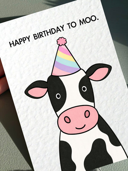 Funny Cow Birthday Card: Cute Mooey Humorous Birthday Greeting Card