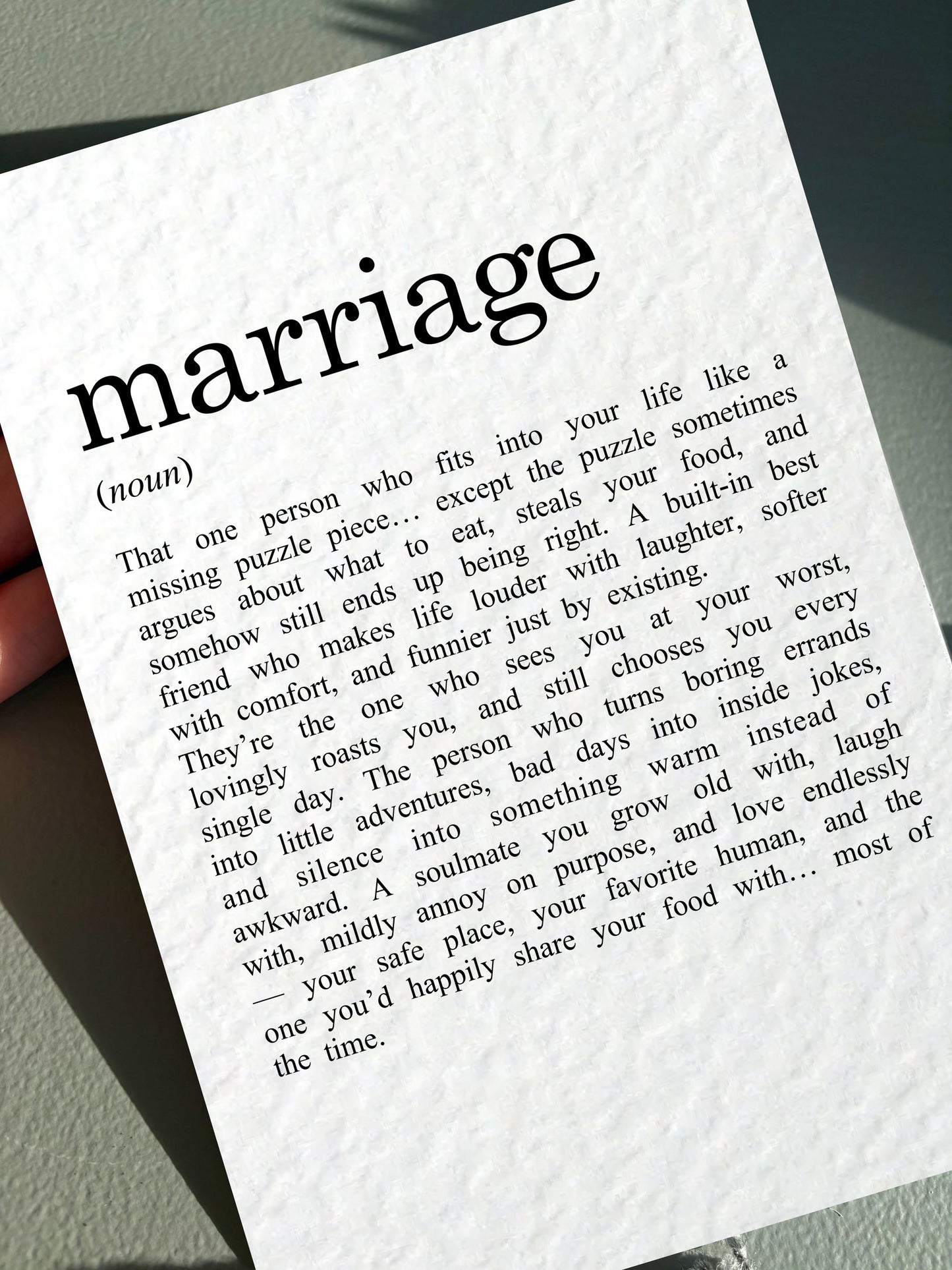 Marriage Soulmate Card-  Birthday Card For Partner -Best Friend - Girlfriend - Boyfriend