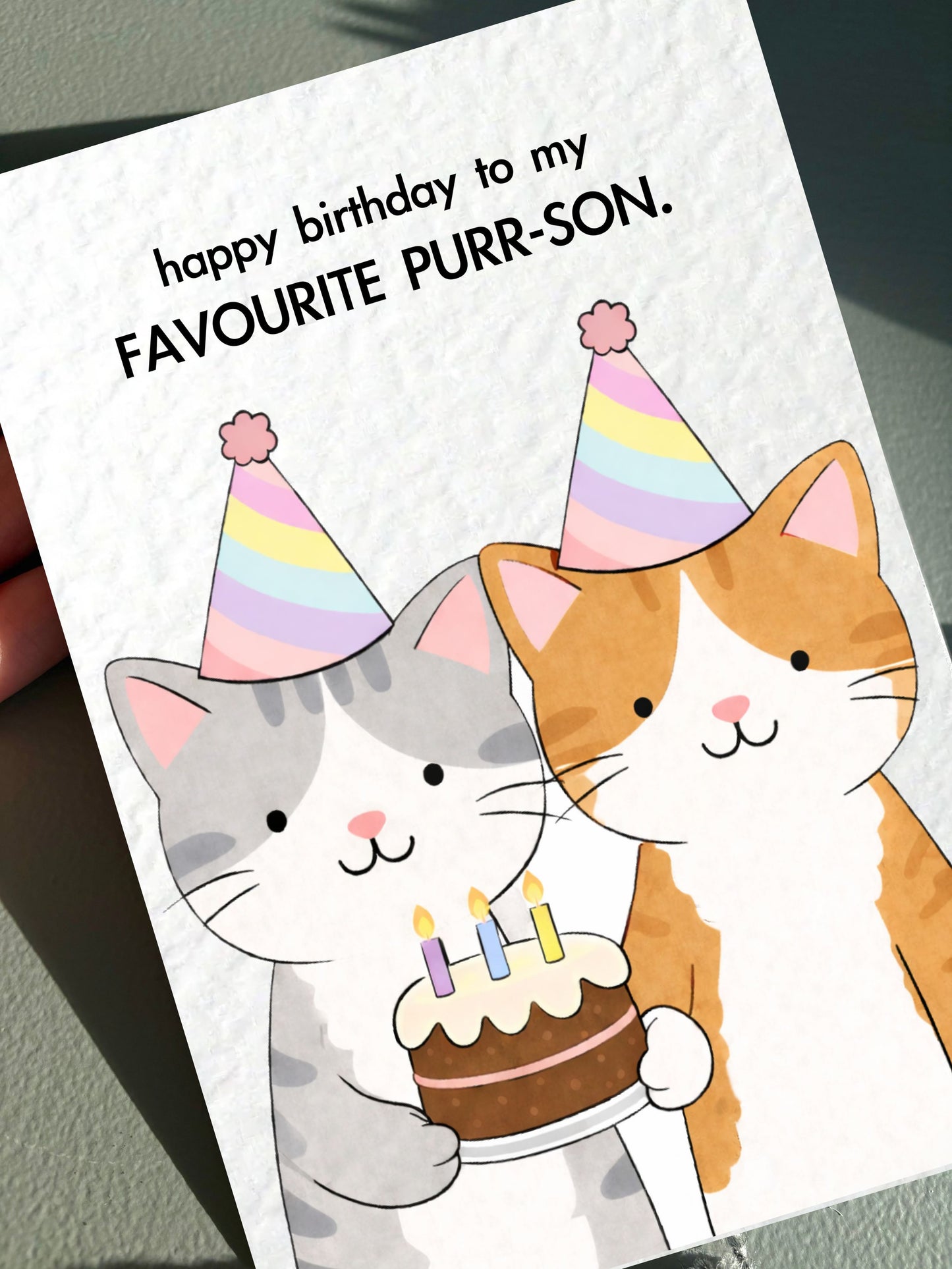 Funny Cat Birthday Card: Cute Favourite Purrson Greeting Card For Friend