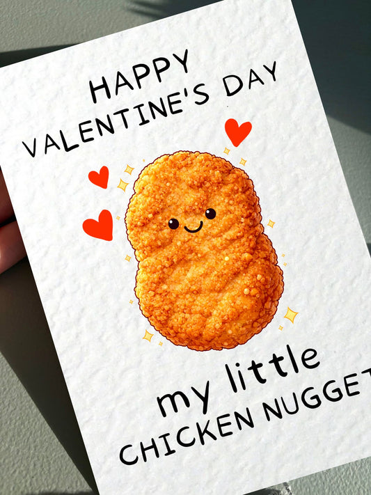 Chicken Nugget Card -Nugget Lover Card- Valentine's Greeting Gift, My Little Chicken Nugget, For Partner, Girlfriend, Boyfriend