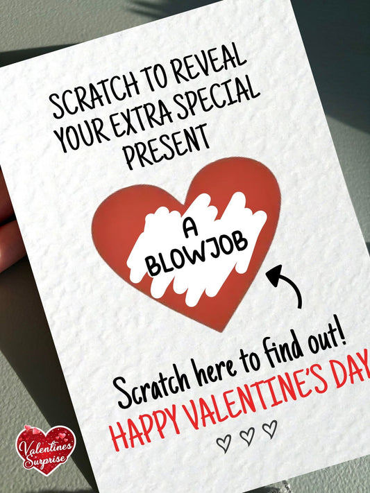 Funny VALENTINE'S SURPRISE Scratch Card, Cheeky Gift Reveal Greeting Card, Valentines Card, Rude Birthday Gift For BoyFriend, Partner, Husband