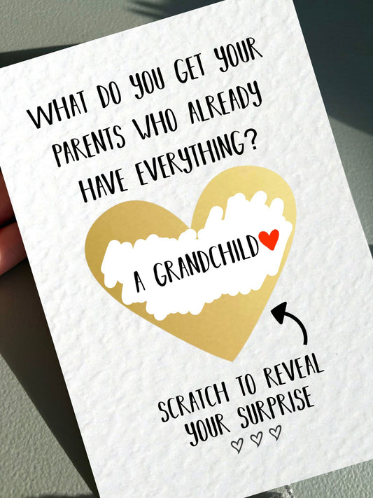 Grandchild Scratch To Reveal Surprise Grandparents Proposal Card - Pregnancy Greeting Card, You're Going To Have A Grandchild